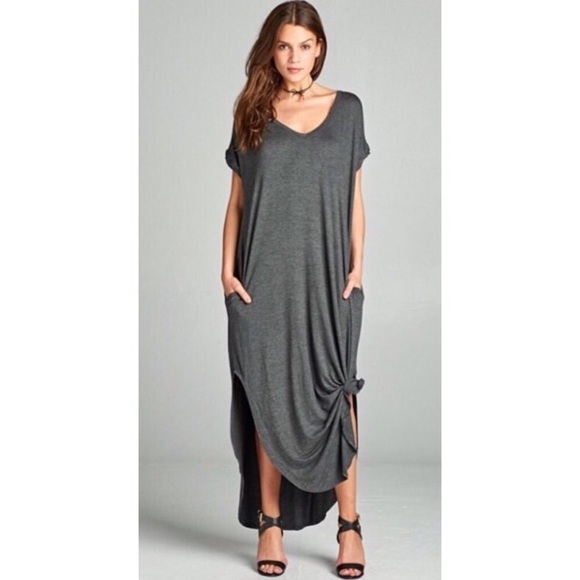grey t shirt maxi dress